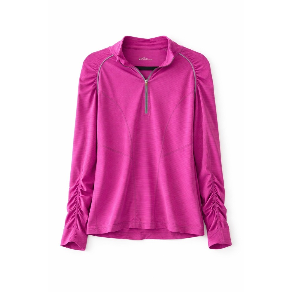 Zella Pink Quarter‎ Zip Performance Pullover Size M Athleisure Workout